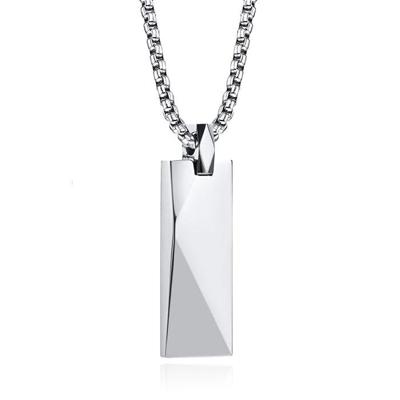 Mendes Ketting met Hanger Geometrisch - Langwerpig Zilver