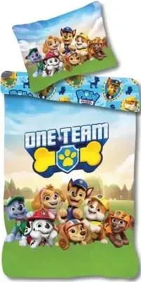Paw Patrol dekbedovertrek One Team 140 x 200 cm - 70 x 90 cm Katoen