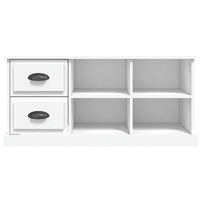 Tv-meubel 102x35,5x47,5 cm bewerkt hout wit