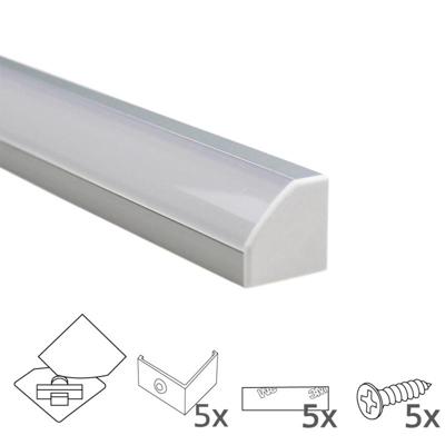 Ledstrip profiel hoek slim line - compleet inclusief afdekkap 2 meter