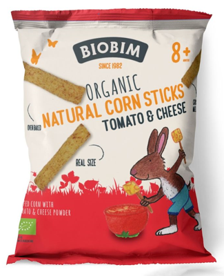 Biobim Biobim Cornsticks Tomaat/kaas Bio (25g)