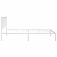 Bedframe met hoofdbord metaal wit 107x203 cm - thumbnail