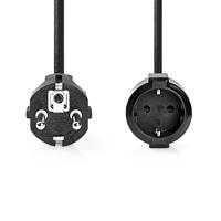 Voedingskabel | Schuko Male - Schuko Female | 3,0 m | Zwart - thumbnail