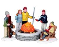 Lemax fire pit s/5 verlichte kerstdorp accessoire Vail Village 2010 - thumbnail