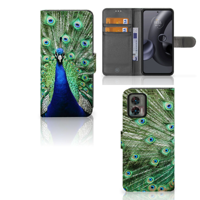 Motorola Edge 30 Neo | Telefoonhoesje | Met pasjeshouder | Pauw - thumbnail