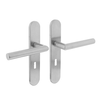 Intersteel Deurkruk Jura hoek 90° op schild sleutelgat 56mm EN1906/4 - RVS