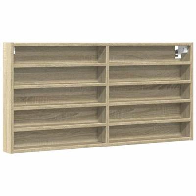 Vitrinekast 100x8,5x50 cm bewerkt hout sonoma eikenkleurig