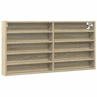 Vitrinekast 100x8,5x50 cm bewerkt hout sonoma eikenkleurig - thumbnail
