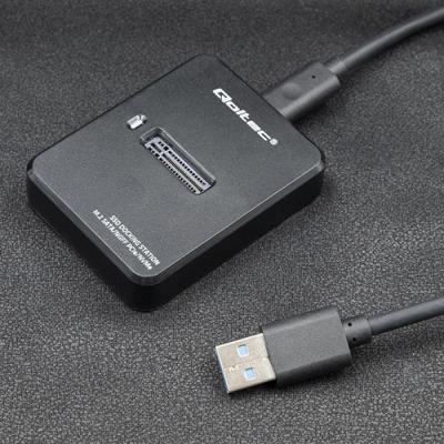Qoltec 50313 behuizing voor opslagstations SDD-behuizing Zwart M.2