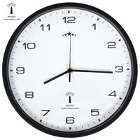 VidaXL Wandklok met quartz uurwerk radiogestuurd 31 cm wit en zwart - thumbnail