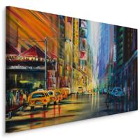 Schilderij - New York geschilderd, Premium Print op Canvas - thumbnail