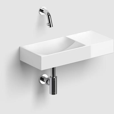 Clou Vale keramiek fontein 45x19x7cm voorbewerkt kraangat rechts Wit glanzend CL/03.03162.R