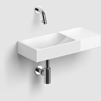 Clou Vale keramiek fontein 45x19x7cm voorbewerkt kraangat rechts Wit glanzend CL/03.03162.R - thumbnail