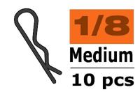 Body clips voor 1/8, zwart, medium, 45 graden gebogen (10 stuks) - thumbnail