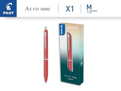 Pilot balpen Acro 1000, medium punt, in giftbox, koraalroze