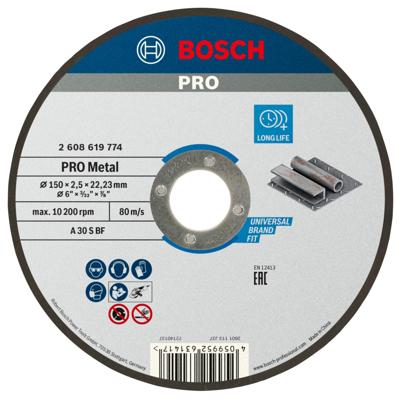Bosch Accessories Standard for Metal 2608619774 Doorslijpschijf recht 150 mm 1 stuk(s) Metaal
