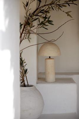 Light & Living Tafellamp 'Qazu' Papier Maché, 48cm, kleur Crème