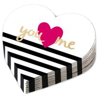 Servetten 'You Loves Me' Hartvormig (12st) - thumbnail