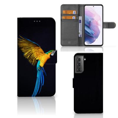 Samsung Galaxy S21 Plus | Telefoonhoesje | Met pasjeshouder | Papegaai