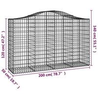 Schanskorven 40 st gewelfd 200x50x120/140 cm ijzer - thumbnail