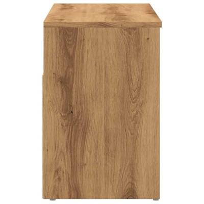 Schoenenbankje 80x30x45 cm bewerkt hout artisanaal eikenkleur