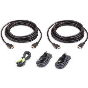 ATEN KVM Aansluitkabel [1x HDMI-stekker, USB-A 2.0 stekker, Jackplug male 3,5 mm - 1x HDMI-stekker, Jackplug male 3,5 mm, USB 2.0 bus B] 3.00 m Zwart