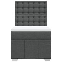 Boxspring met matras stof donkergrijs 90x190 cm - thumbnail