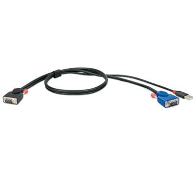 LINDY 33771 KVM aansluitkabel [1x VGA-stekker 1x VGA, USB 2.0-stekker A] 2.00m zwart