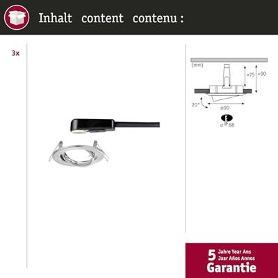 Paulmann 93391 LED-inbouwlamp GU10 IJzer (geborsteld)