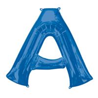Amscan folieballon letter A 93 x 86 cm blauw - thumbnail