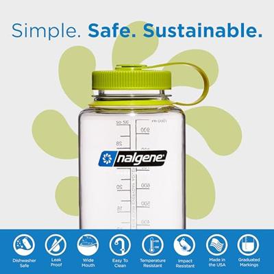 Nalgene Wide-Mouth Sustain 1L Drinkfles Clear 1L