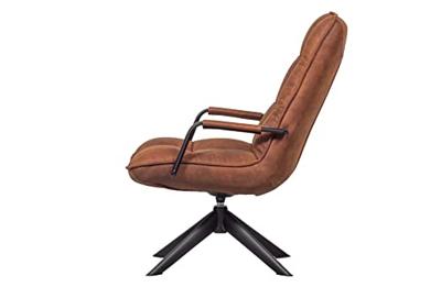 WOOOD Draaifauteuil 'Jouke' Met armleuning, PU, kleur Cognac