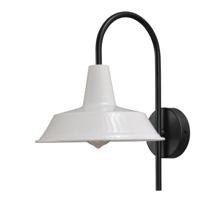 Masterlight Retro witte muurlampIndustria 32cm zwart met witte kap - 3545-05-06-06 - thumbnail