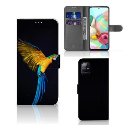 Samsung Galaxy A71 | Telefoonhoesje | Met pasjeshouder | Papegaai