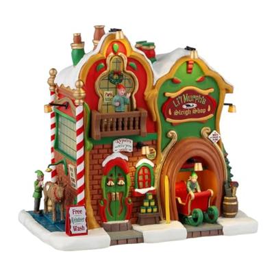 Lemax li&apos;i murph&apos;s sleigh shop verlicht kersthuisje Santa&apos;s Wonderland 2024
