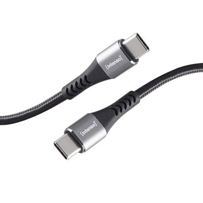 Intenso C315C USB-C naar USB-C kabel, 60W snel opladen, 1,5 m, voor iPhone, Samsung Galaxy, Macbook, laptop, iPad, zwart