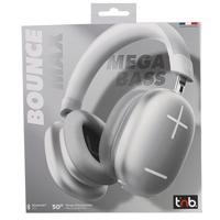T'nB Bounce Max - Draadloze hoofdtelefoon voor over het oor, comfortabel en betoverend, met bluetooth-verbinding, stereogeluid met geïntegreerde microfoon, batterijduur tot 50 uur - zilver - thumbnail