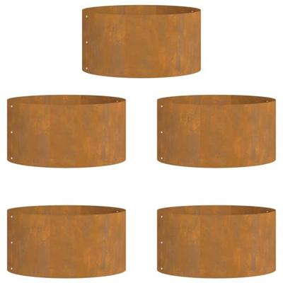 VidaXL Plantenring 5 pcs bruin 40 x 40 x 20 cm cortenstaal