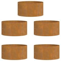 VidaXL Plantenring 5 pcs bruin 40 x 40 x 20 cm cortenstaal - thumbnail