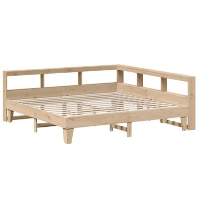 Bed met boekenkast zonder matras massief grenenhout 90x200 cm - thumbnail