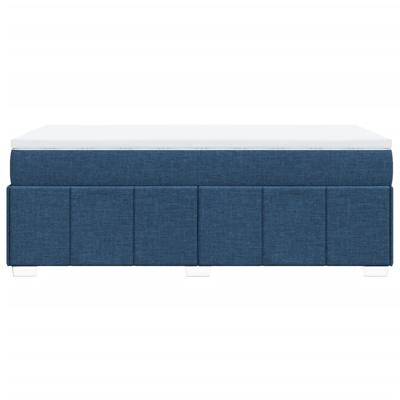 Boxspring met matras stof blauw 90x200 cm