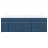 Boxspring met matras stof blauw 90x200 cm - thumbnail