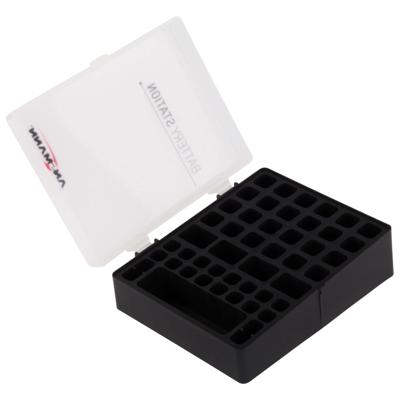 Ansmann Batterijbox 48 Batterijbox Aantal cellen: 48 AAA (potlood), AA (penlite), 9V (blok) (l x b x h) 17.3 x 13.8 x 6.3 cm Ansmann Batterijbox 48 Batterijbox Aantal cellen: 48 AAA (potlood), AA (penlite), 9V (blok) (l x b x h) 17.3 x 13.8 x 6.3 cm