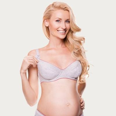 BB Sport Voedingsbh Positiebh Mama Active Grijs / Roze