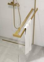 Saqu Modulo inloopdouche incl. antikalk 100x210cm met handdoekhouder geborsteld messing - thumbnail