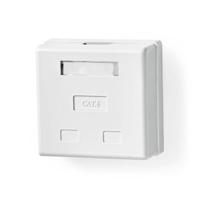 Netwerk Wanddoos | Opbouw | 2 poort(en) | UTP CAT6 | Recht | Female | Goud Verguld | PVC | Wit | Doo - thumbnail