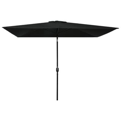VidaXL Parasol met metalen paal 300x200 cm zwart