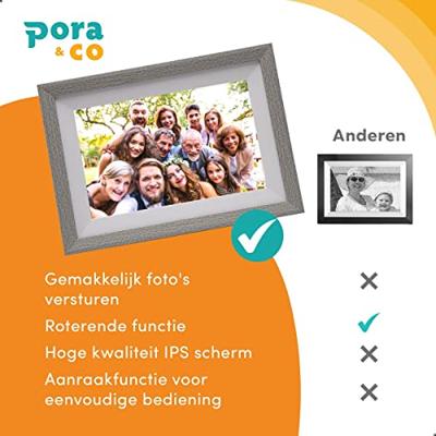 Pora&Co Digital Photo Frame 10 inch Silver / White