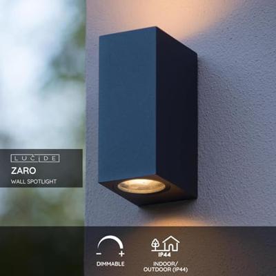 Lucide ZARO - Wandspot / Wandlamp Binnen/Buiten - 2xGU10 - IP65 - Zwart