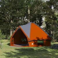 Teepee Tent met dak Grijs en Oranje 490 x 410 x 210 cm - thumbnail